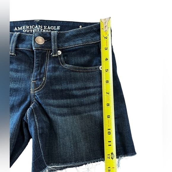 American Eagle Stretch Dark Denim Shorts - Picture 8 of 9